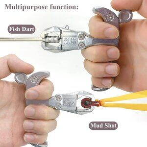 Stainless Steel Handheld Slingshot Release Grip Fish Dart Catapult Trigger Ball